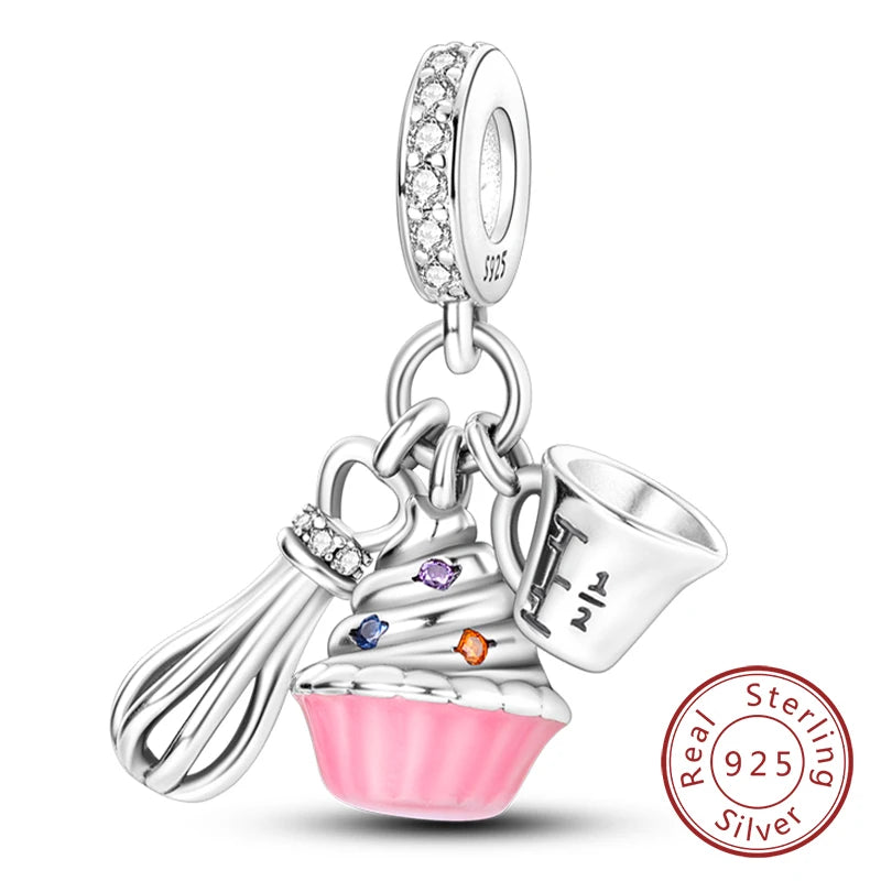 Hot Sale Charm Bead Pendant 925 Sterling Silver Firefly Love Heart Cats Dogs Sunflower Charm for Bracelet Women DIY Jewelry Gift