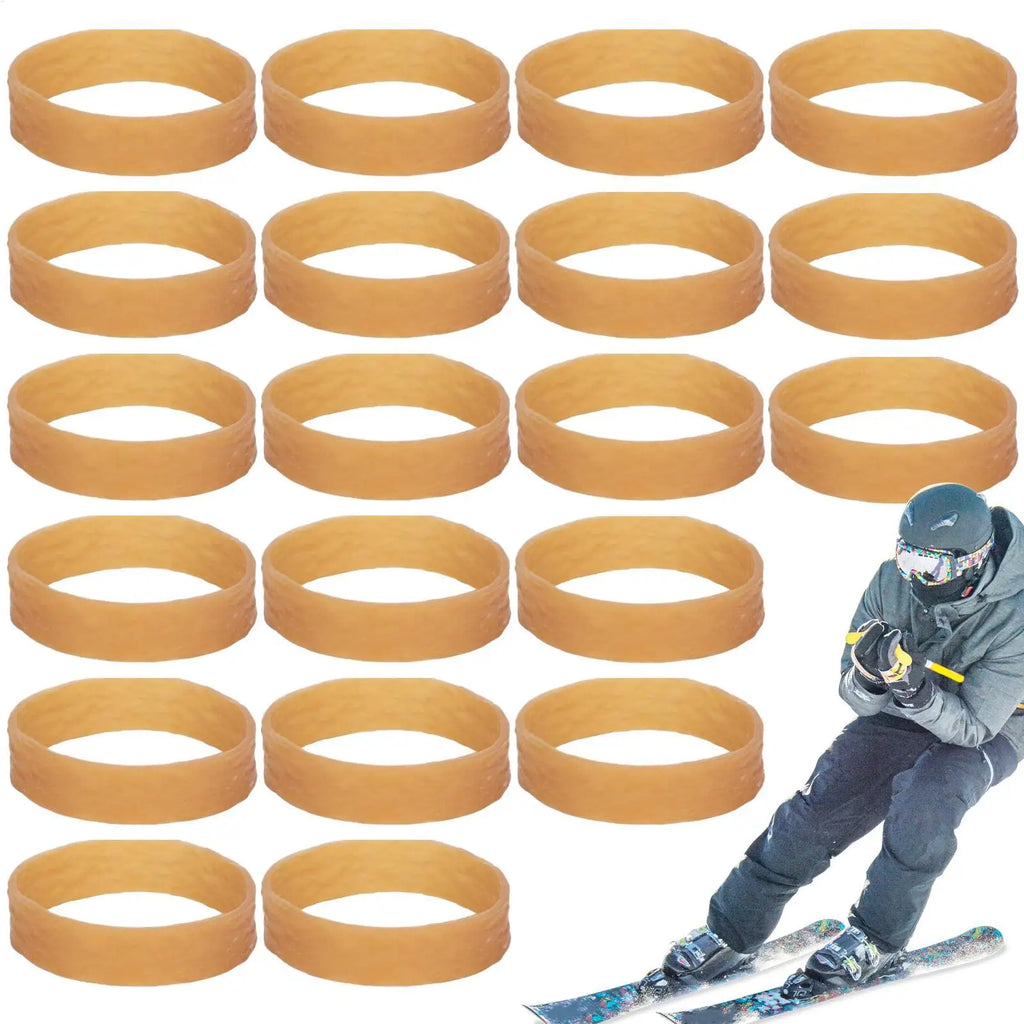 Ski Brake Retainers 20 Pack Elastic Straps Universal Snowboard Binding Holder Ski Boot Crampon Anti Lost Keeper Rubber Bands
