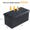 JHK 43 Inches Leather Folding Ottoman Storage Footstool Toy Box Bedroom Bench Load 660 lbs Foot Rest Stool For Living Room