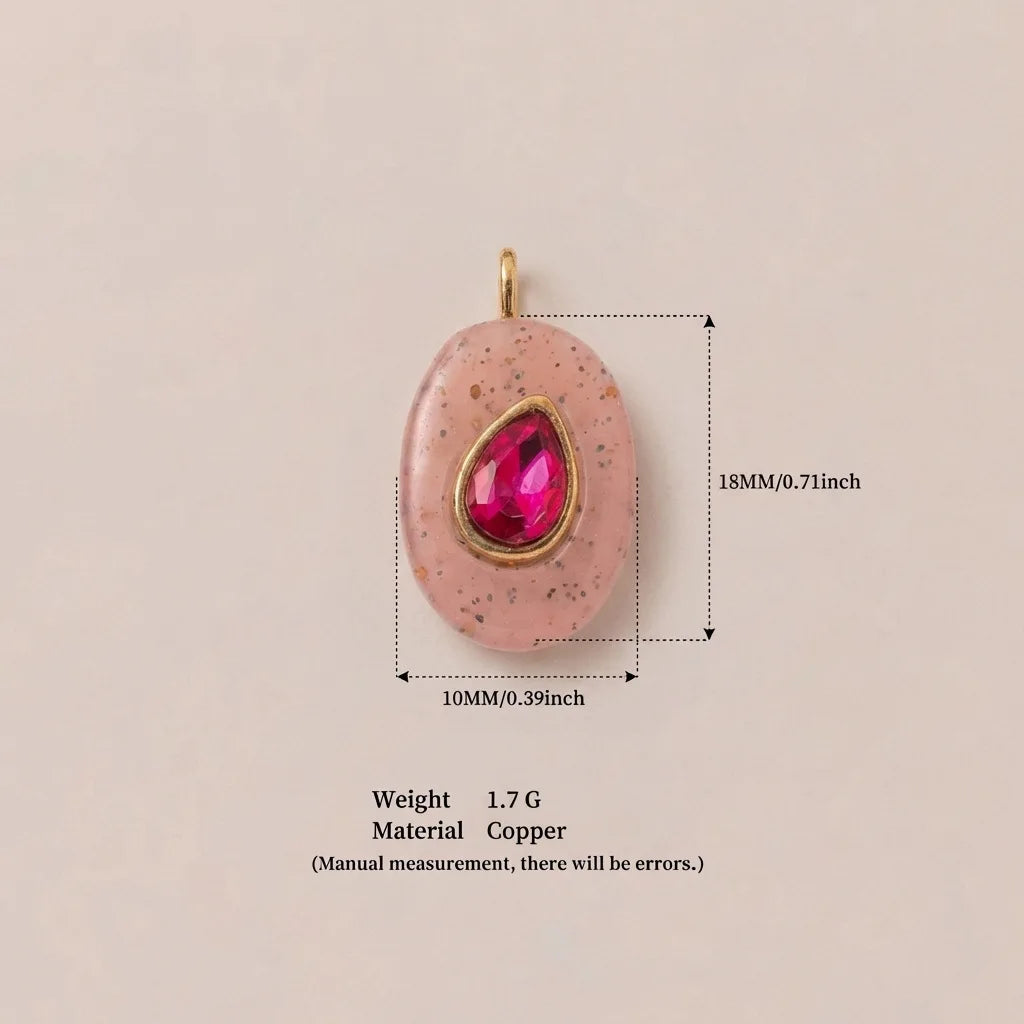 Luxury Fashion December Birthstone Colorful Zircon Geometric Pendant DIY Handmade Stainless Steel Color Retention Women Jewelry