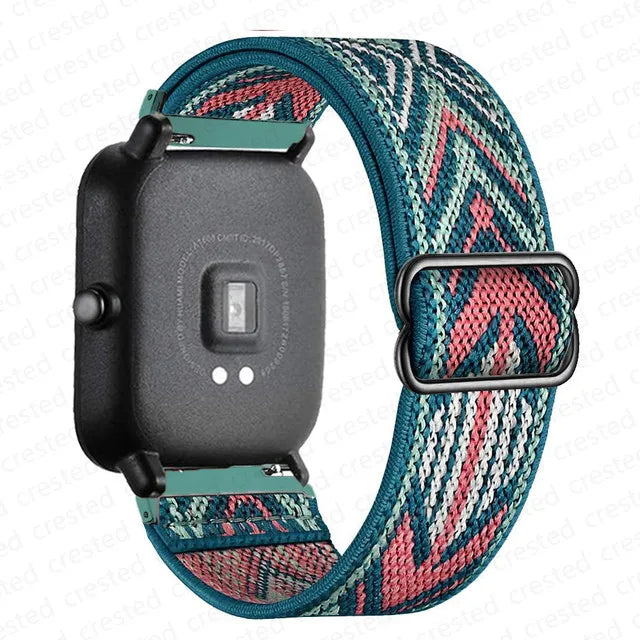 20mm/22mm Band For Amazfit GTS 4/2/GTS2 Mini/GTR/4/3/Pro/GTR2 Nylon Elastic Watch Bracelet Amazfit Bip 6 5/Active 2/Helio Strap