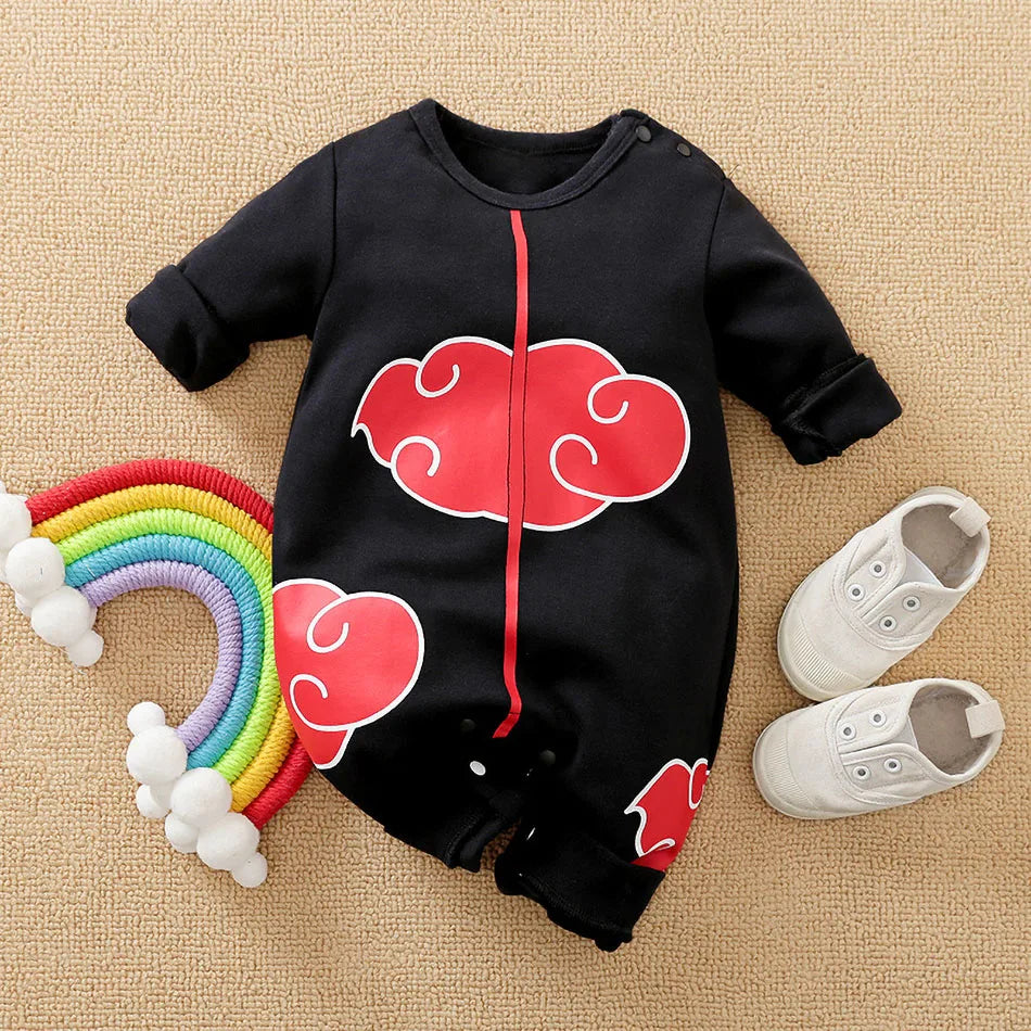 Baby Girl Boy Costume Anime Clothes Newborn Romper Infant Luffy Akatsuki Vegeta Cosplay Jumpsuit Toddler Halloween Costume 0-18M