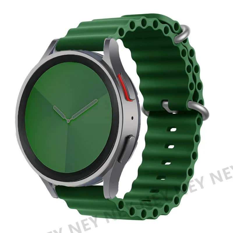 Ocean watch band For Samsung Galaxy Watch7 6 4-classic/5-Pro/active 2/Gear Silicone 22mm 20mm Bracelet Huawei GT 2 3 pro strap