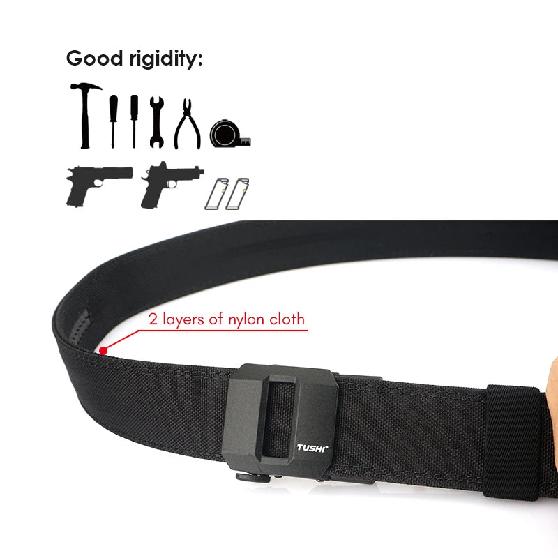 VATLTY 2024 Stiff Tactical Belt for Men Metal Automatic Buckle Military Police Duty Belt 1100D Nylon Gun Belt Casual Girdle Male
