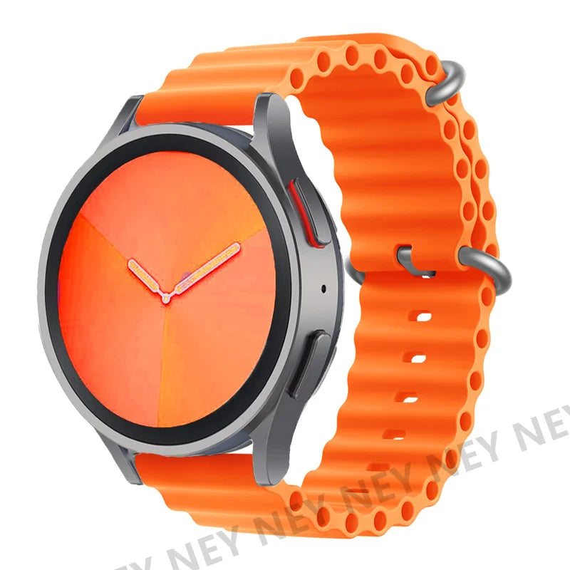 Ocean watch band For Samsung Galaxy Watch7 6 4-classic/5-Pro/active 2/Gear Silicone 22mm 20mm Bracelet Huawei GT 2 3 pro strap