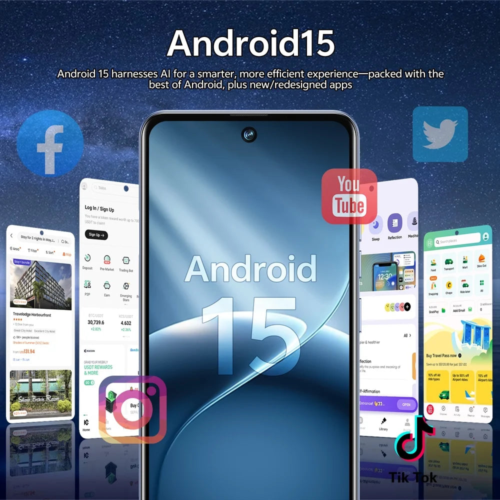 K-Touch Mobile Phones C26 Ultra Smartphone Android 5G 7.3 HD Cell Phone 22GB 2TB 7800mAh Octa Core Unlock Dual SIM 16+48MP Camera Global Version Cellphones