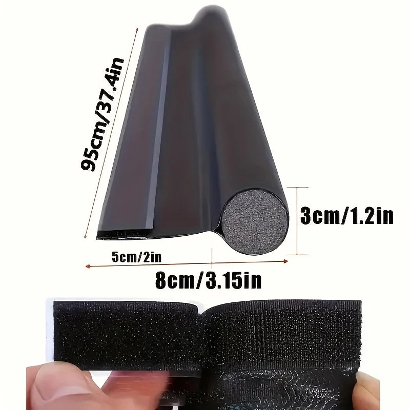 Door Draft Stopper Adjustable Under Door Seal Strip Weatherproof One Side Gap Blocker Foam Weatherstrip for Cold Air Prevention