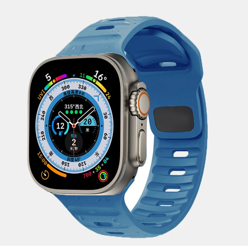 Strap For Apple Watch Band 49mm 44mm 45mm 41mm 40mm 42mm 38mm Soft Silicone sport Bracelet iwatch Serise 8 7 SE 6 5 9 Ultra 49mm