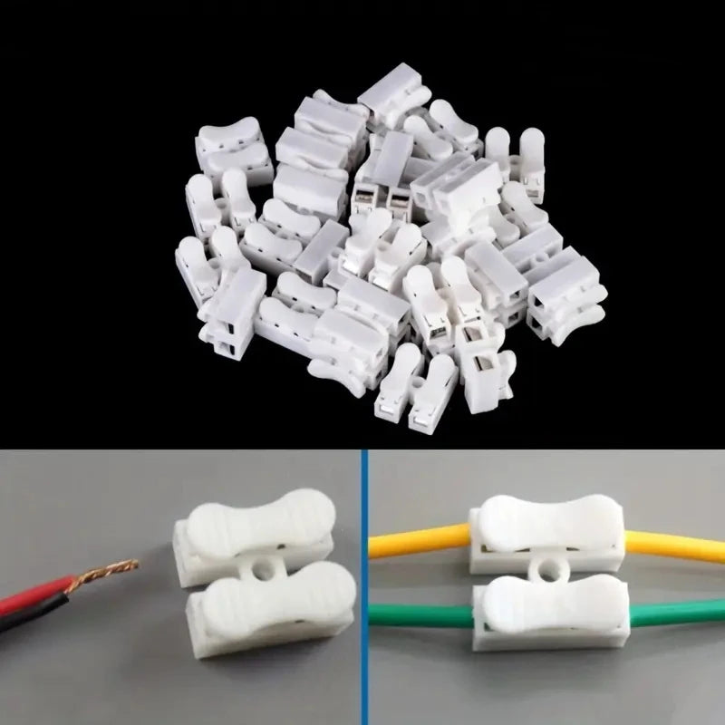 New 50-5PCS Quick Splice Lock Wire Connectors No Solding Push Type 1/2/3Pins Electrical Cable Terminals Safe Splicing Into Wires