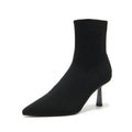 BEAUTODAY High Heel Modern Boots Women Fabric Pointed Toe Black Color 2023 Spring Retro Elegant Ladies Shoes Handmade 03925