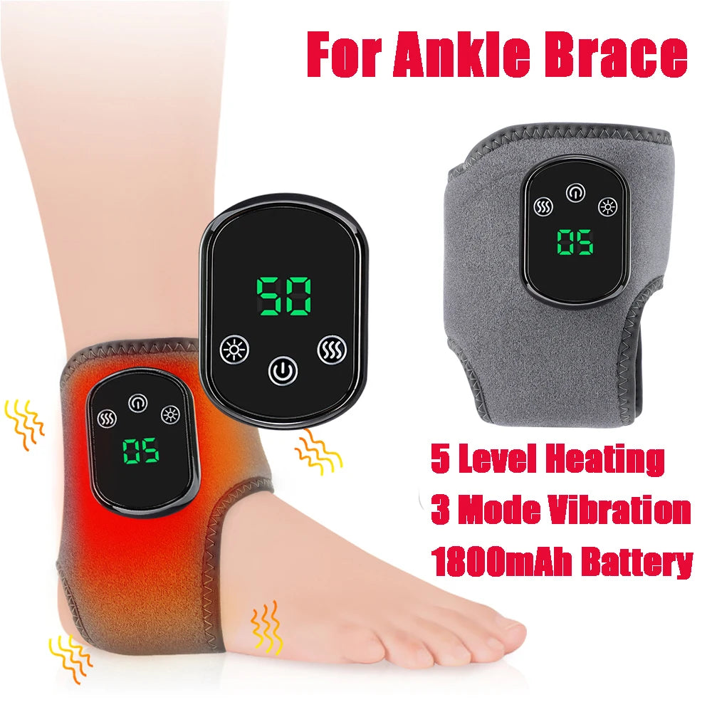 Electric Hand Wrist Massager 5 Levels Hot Compress 3 Levels Vibration Massage Wrist Guard Band Rechargeable Heating Wristband