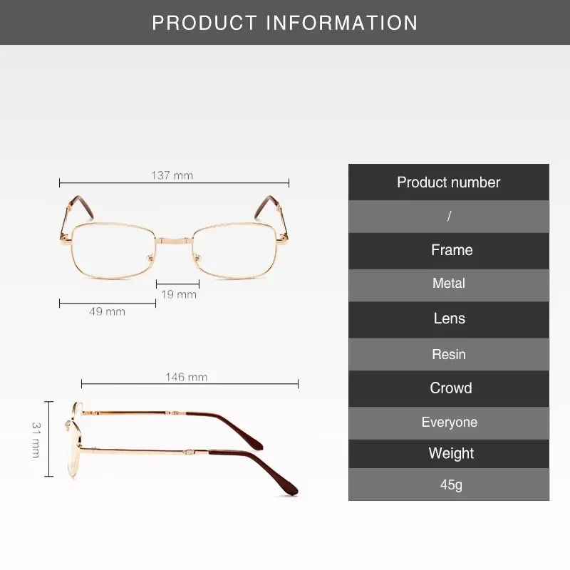 Women Men New Fashion Antifatigue Vision Care Eyeglasses Reading Glasses Anti-Blue Light Foldable Present Glasses box