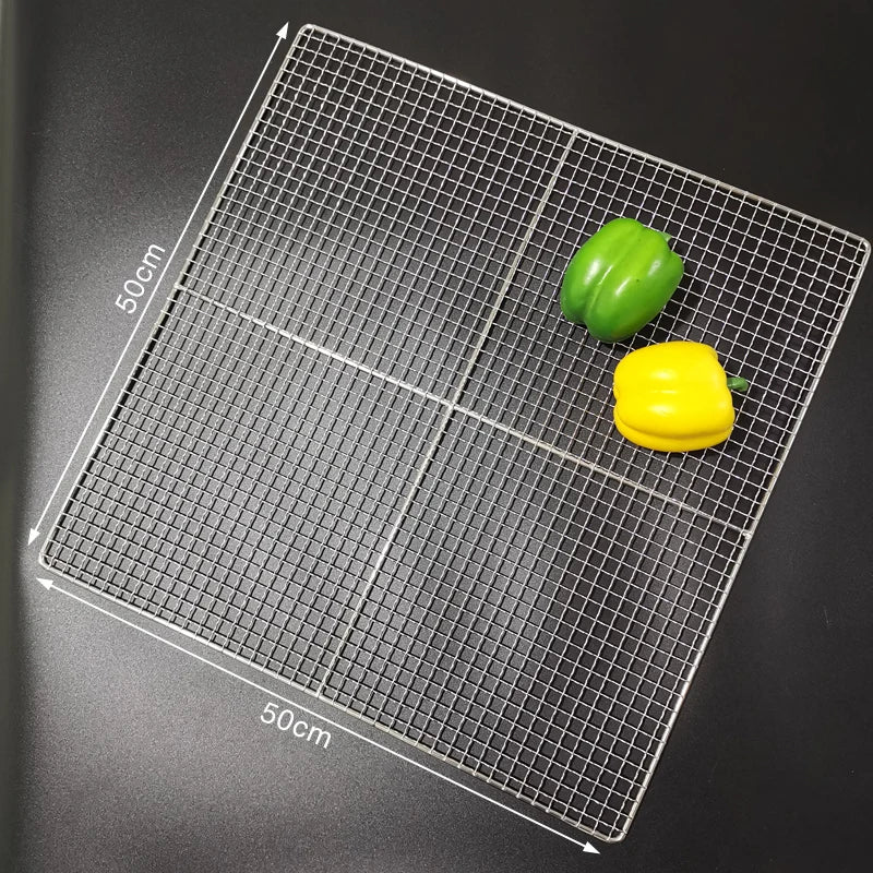 Stainless Steel 304 Food Grade 15-70CM Rectangle BBQ Barbecue Grill Wire Grid Mesh Net