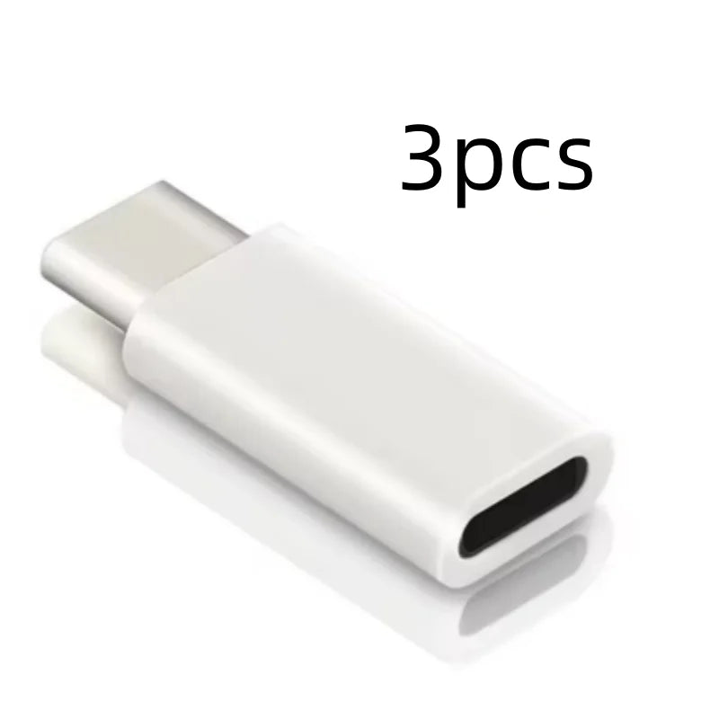 3PCS Lightning Female To USB C Male Charger Adapter for IPhone 15 Pro Max Plus IPad Type C To 8Pin Charging Data Sync Connector