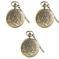 Bronze Masonic Vintage Necklace Pendant Quartz Clamshell Arabic Digital Pocket Watch The Best Gift