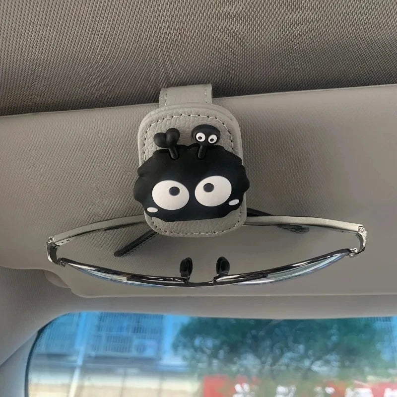 Auto brilclip Autozonneklep Opbergrek Multifunctionele Creatieve Magnetische Autozonnebrilhouder Brillenkoker