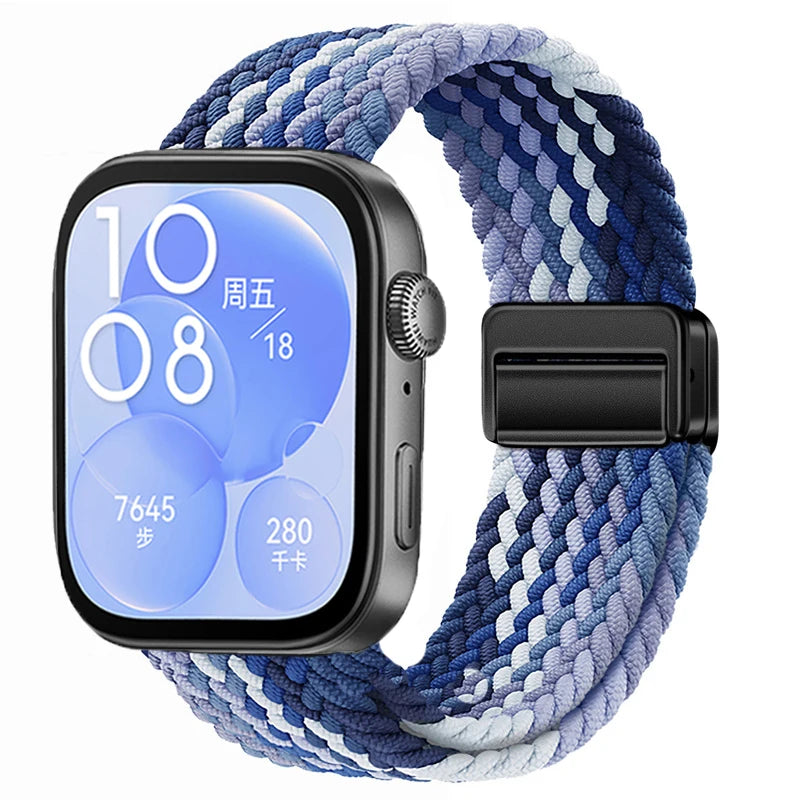 Magnetic Buckle Strap for Huawei Watch Fit 3/4/4 Pro Nylon Loop Bracelet Correa for Huawei Watch Fit 5/Fit 5 Pro Smart Wristband