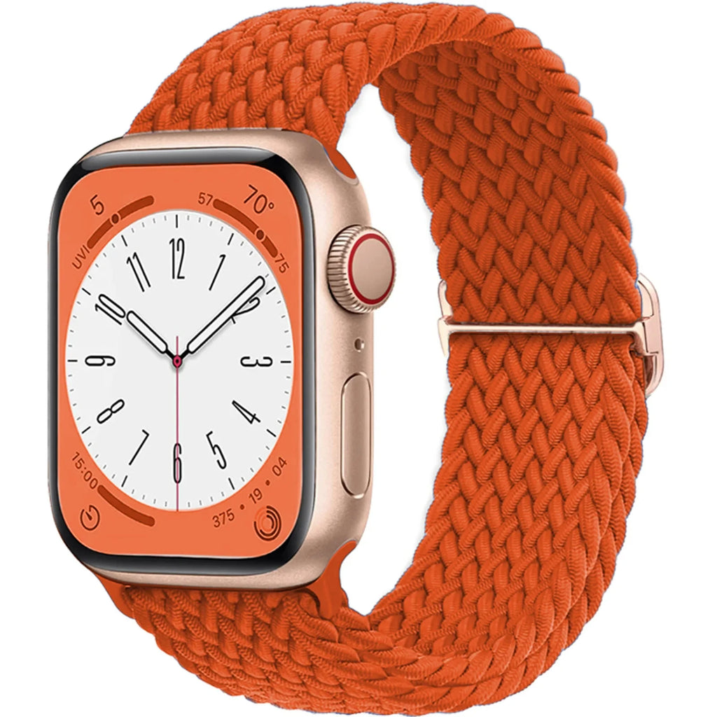 Braided Loop Strap For Apple Watch Ultra Band 49mm 44 45mm 42mm 41mm Nylon Elastic Belt Bracelet iWatch Series 9 8 7 6 5 4 SE 3
