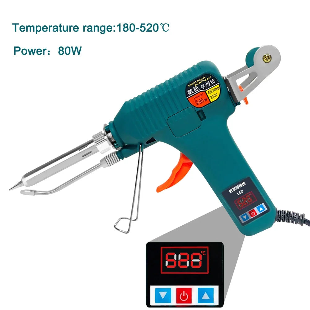 80W Digital Display Soldering Iron Gun 110V / 220V 180-520°C Adjustable Temperature Automatic Send Tin Gun welding Repair Tool
