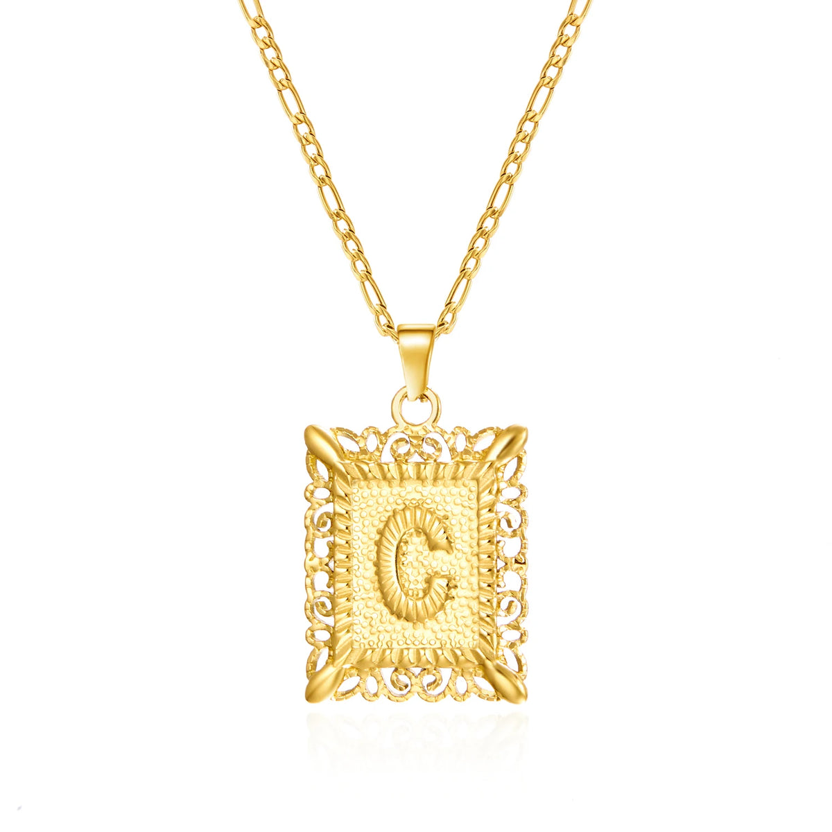 Stainless Steel Initial Letter Necklace For Women Men 2025 New Stylish Square Pendant Necklace Birthday Party Jewelry Gifts