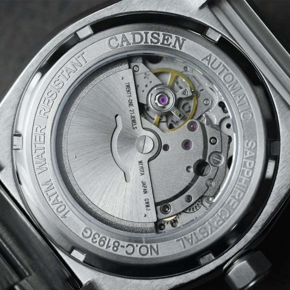 CADISEN Automatic Mens Watches Fashion Top Brand Stainless Steel Sapphire Glass MIYOTA 8215 Watch Men Mechanical Wristwatch