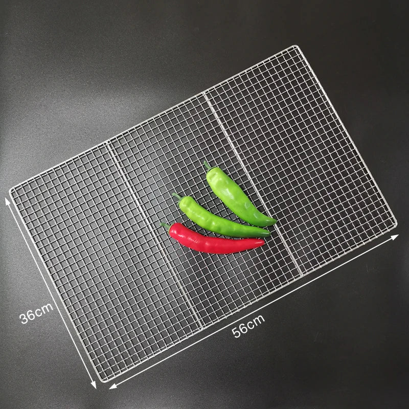 Stainless Steel 304 Food Grade 15-70CM Rectangle BBQ Barbecue Grill Wire Grid Mesh Net