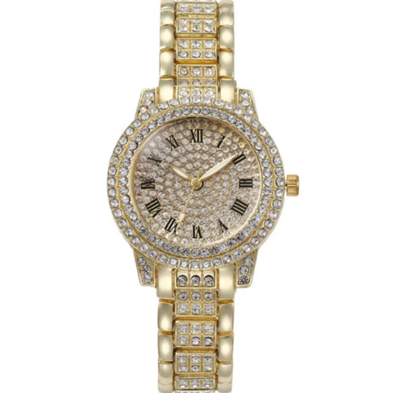 6Pcs Women's Rhinestone Quartz Watch Set Fashion Wrist Watch & Jewelry Set Gift