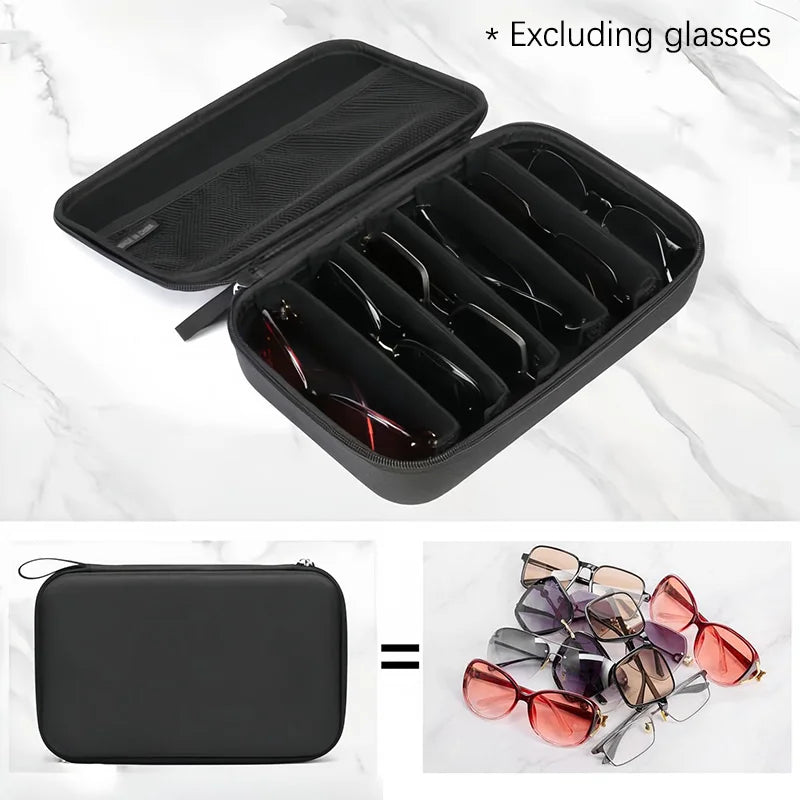 6/7 Compartment Adjustable Glasses Storage Box | Portable Glasses Organizer and Travel Storage Rack Estuche Para Gafas