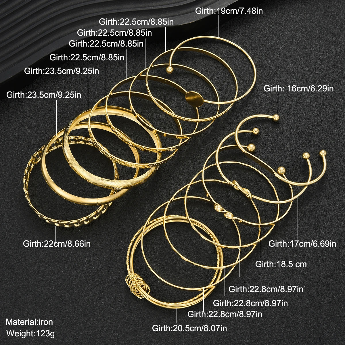 Boho Chic Gold Color Minimalist Bracelets Set for Women Retro Hip Hop Geometric Stackable Bracelet Daily Wear Party Jewelry Gift