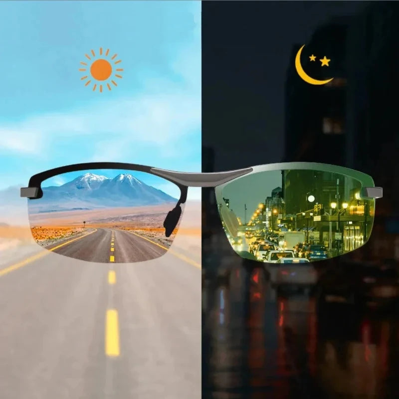 1/2pcs Photochromic Polarized Sunglasses Intelligent Color Changing Sun Glasses Driving Fishing Cycling Day Night Vision Goggles
