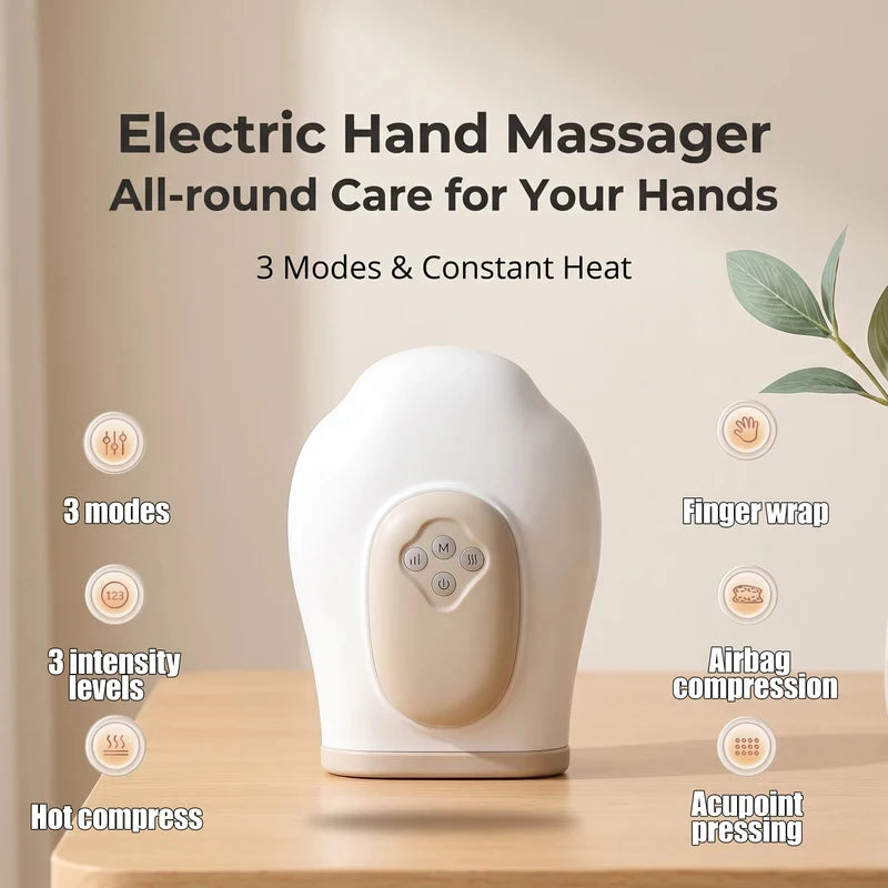Hand Massager with Airbag Compression Vibration Glove for Hand Muscle Relax Gift for Men Women Wrist Palm Relief Device