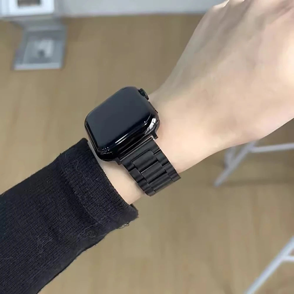 Stainless Steel Strap For Apple Watch Band 45mm Ultra 49mm 41mm 40mm 44mm Watch Strap Metal Bracelet For Iwatch Series 9 8 7 6 5