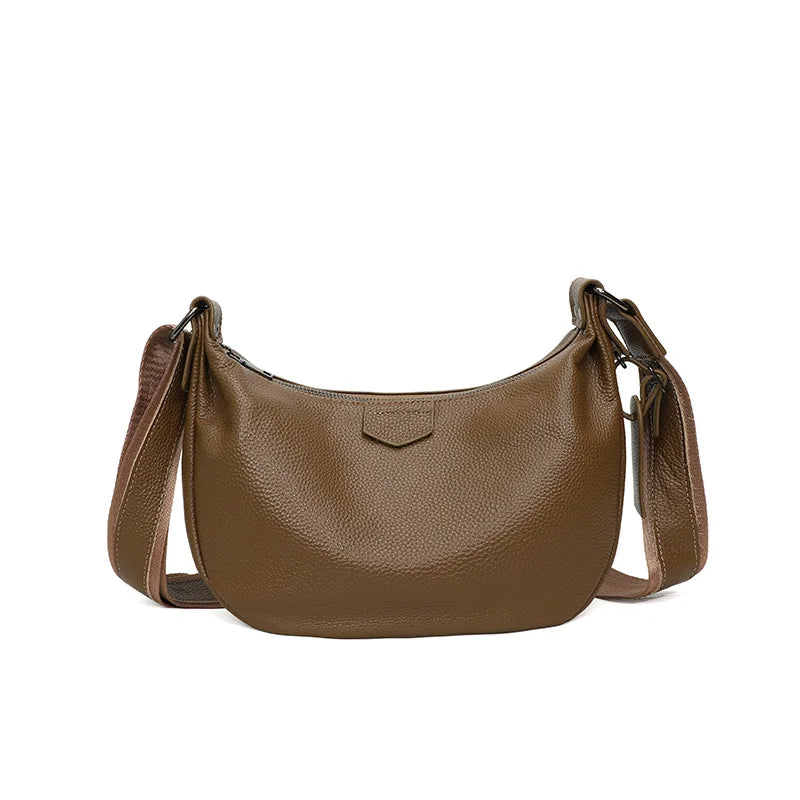 Women's Natural Cow Leather Bag Female Retro Cowhide Crossbody Bag Ladies Large Capacity Shoulder Bag for Middle Aged Women 2025