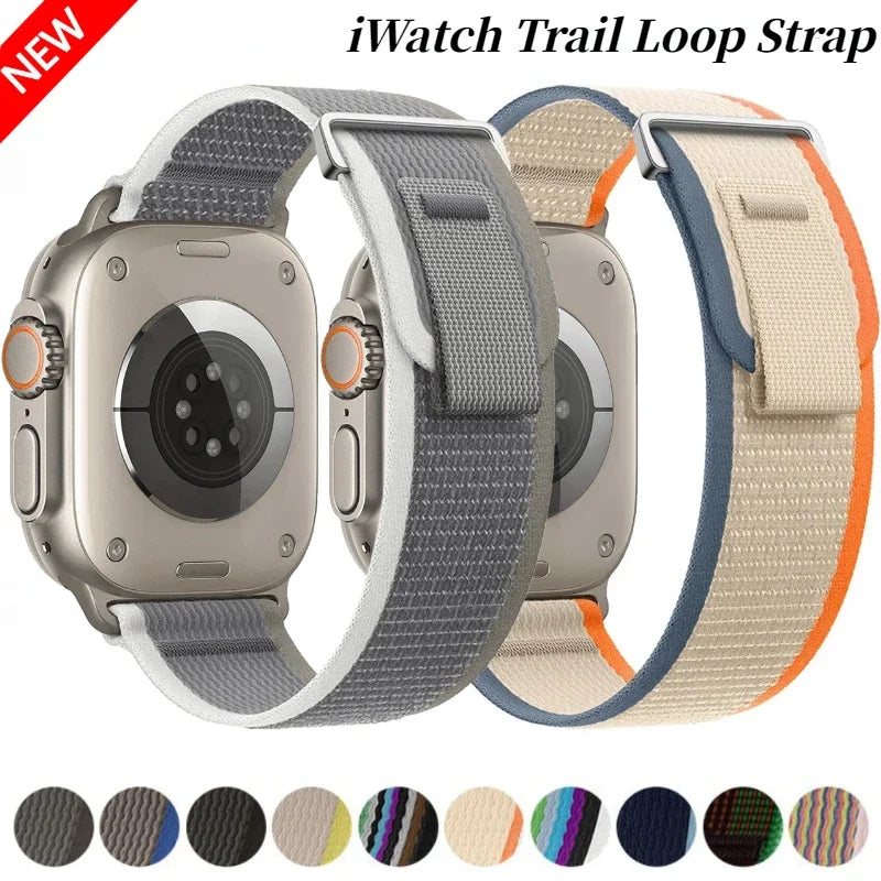 Trail Loop Strap For Apple Watch Ultra 3/2 49mm Series 11 10 9 8 7 46mm 45mm 41mm 42mm Sports Nylon Wristband iWatch 6 5 SE 44mm