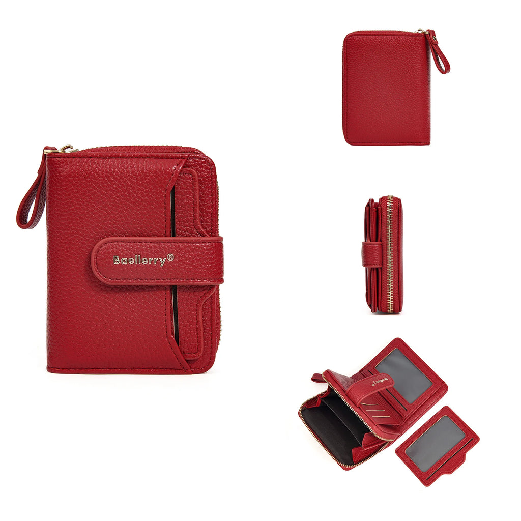New Short Women Zipper Wallets Large Capacity Card Holder Brand Female Purses Quality Coin Pocket Photo Holder Wallet For Girls