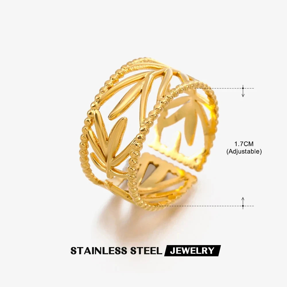 316L Stainless Steel Rings for Women Gold Color Women's Ring Male Finger Wedding Luxury Quality Jewelry Accessories 48 Style