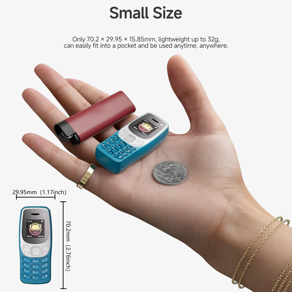 SERVO BM80 LTE Super Small Mobile Phone 4G Network Auto Call Record Speed Dial Blacklist Dual SIM Standby Mini Feature Cellphone