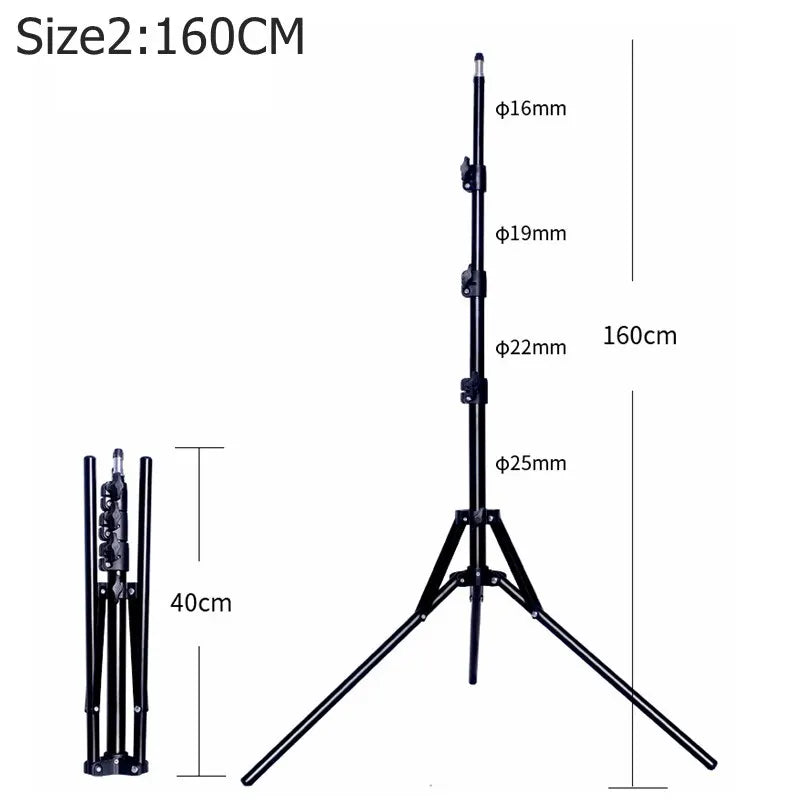 NAGNAHZ 78'' Photographic Lighting Tripod Aluminum Alloy Foldable Portable Light Stand Photography Camera Flash Mount Brackets