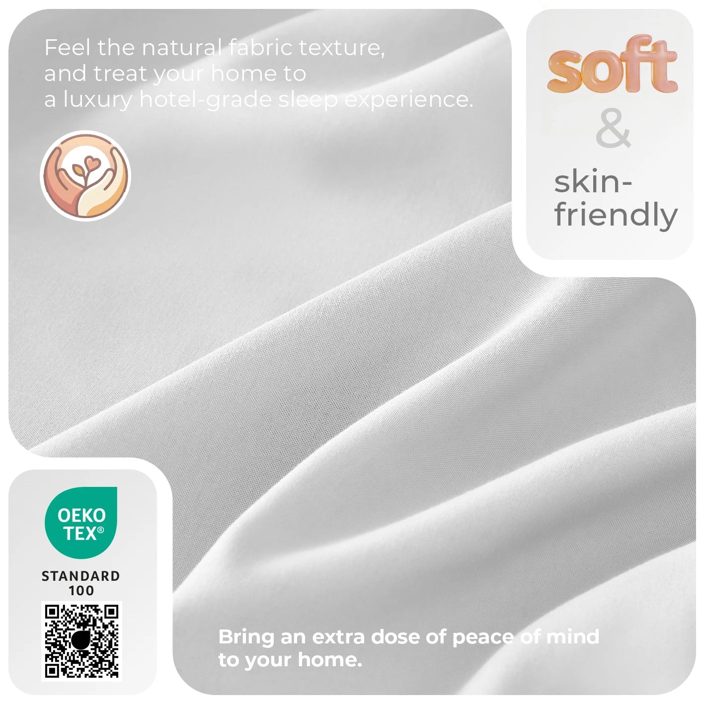 Cool & Soft Queen Size 4-Piece Bedding Set, Double-Sided Brushed Fabric, Easy Care Deep Pocket Fitted Sheet Fits Mattresses Up to 18 Inches, for Bedroom & Hotel Use, Local Warehouse Shipment, Ideal Holiday Gift