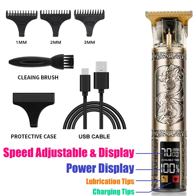 Professional Carving Hair Clipper For Men T9 Electric Hair Cutting Machine Barber Rechargeable Provide Comfortable Shave Clipper