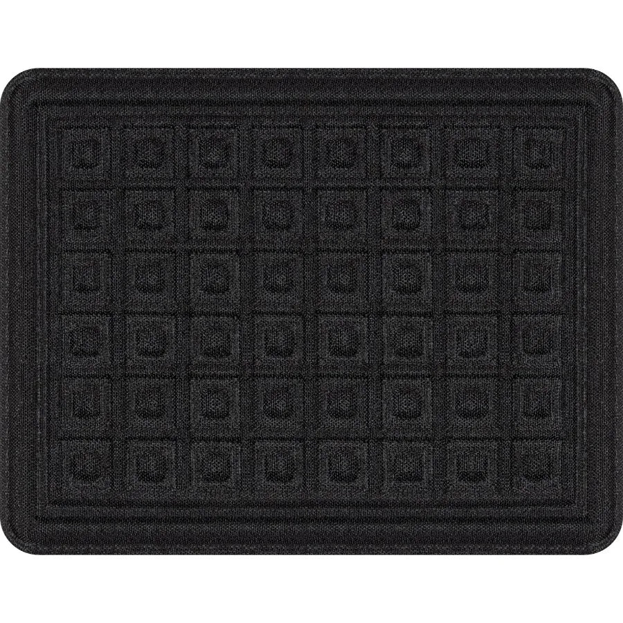 Duratex Solid Black Blocks Universal Fit Woven Car Floor Mats 4 Pack