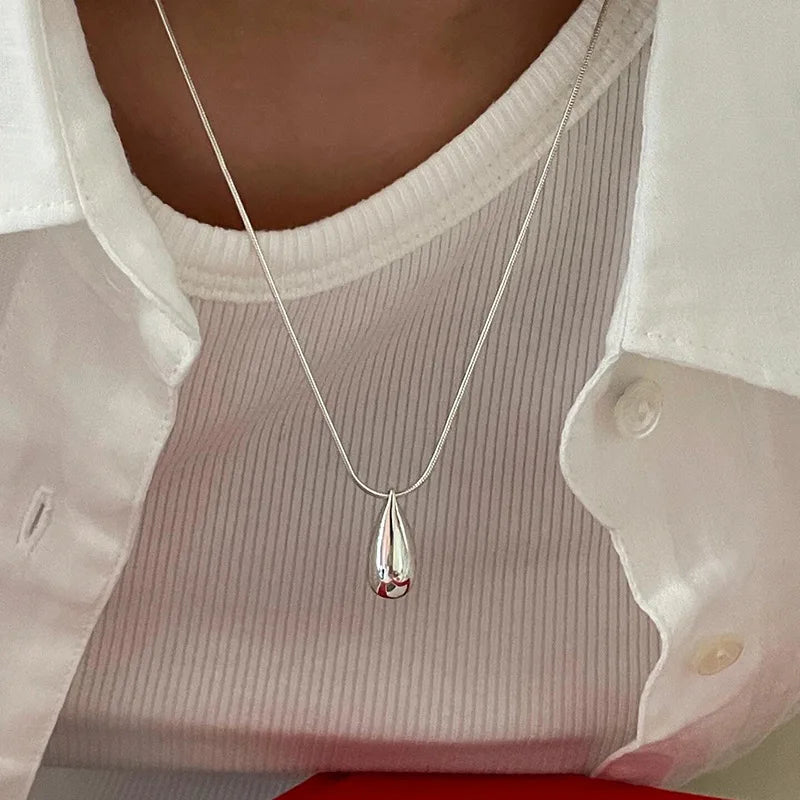 S925 Sterling Silver Necklaces For Women Simple Chain Fashion Minimalist Pendant Necklaces Adjustbale Necklace Birthday Gift