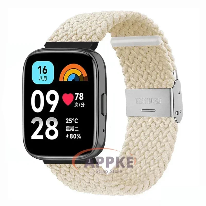 Elastic Braided Strap For Redmi Watch 5/3 Active Watchband Nylon Adjustable Quick Release Bracelet For Redmi Watch 3/5 Lite