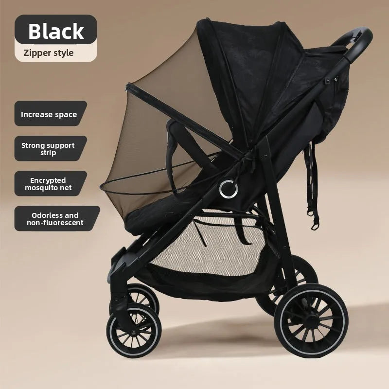 Full-Cover Universal Baby Stroller Mosquito Net, Foldable Fine Mesh,Anti-Mosquito&Dustproof,Essential for Outdoor Baby Strolling