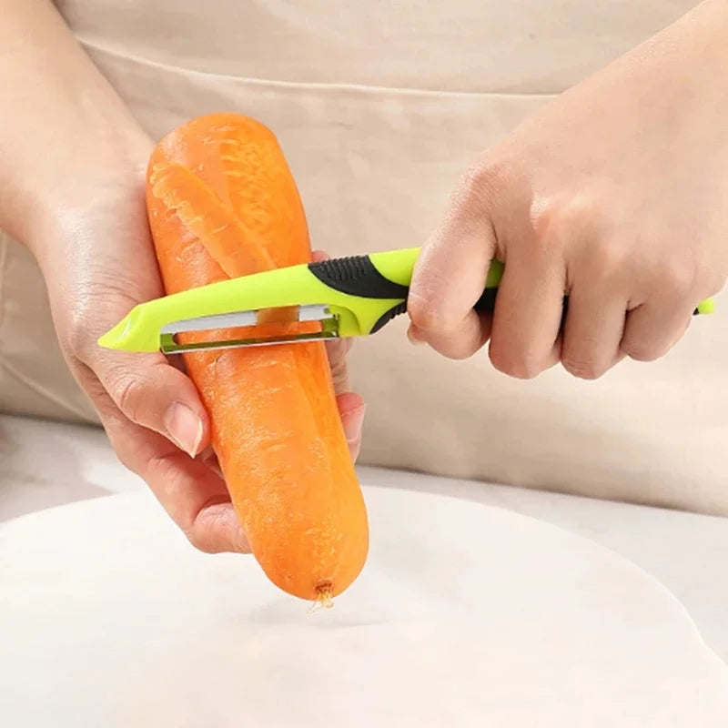 1Pcs Household Multifunctional Stainless Steel Manual Peeling Tool, Kitchen Hand‑Held Peeler Cutter for Daily Kitchen Use