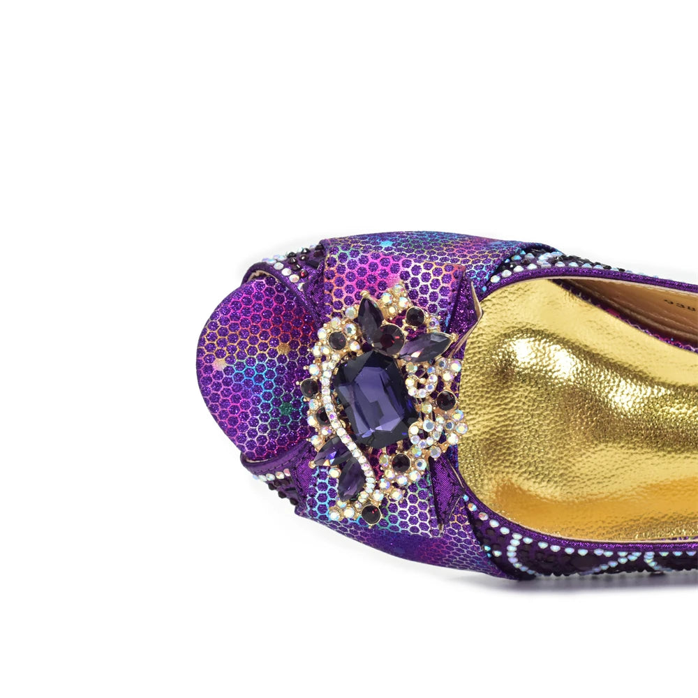 New Arrival Peep-Toe Heels & Long Small Bag Set Nigerian Party Shoes and Bag –Comfortable Women's Shoes for Elegant Events
