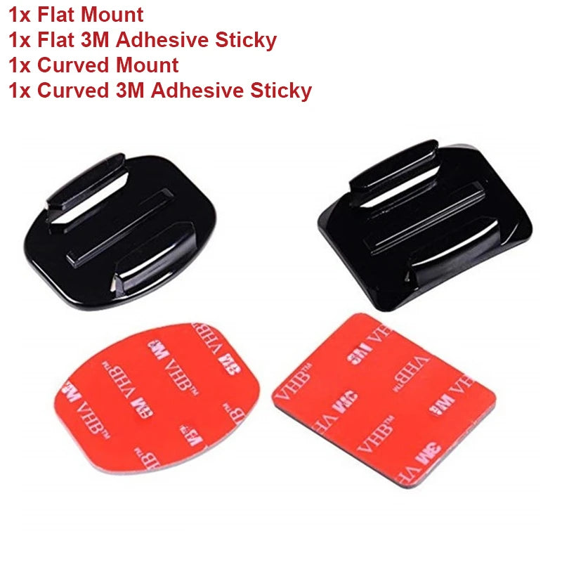 For GoPro Hero 12 11 Helmet Adhesive Sticky Mounts Flat Curved 3M Mount For GoPro 11 10 9 8 7 6 5 Insta360 X3 DJI Action Camera