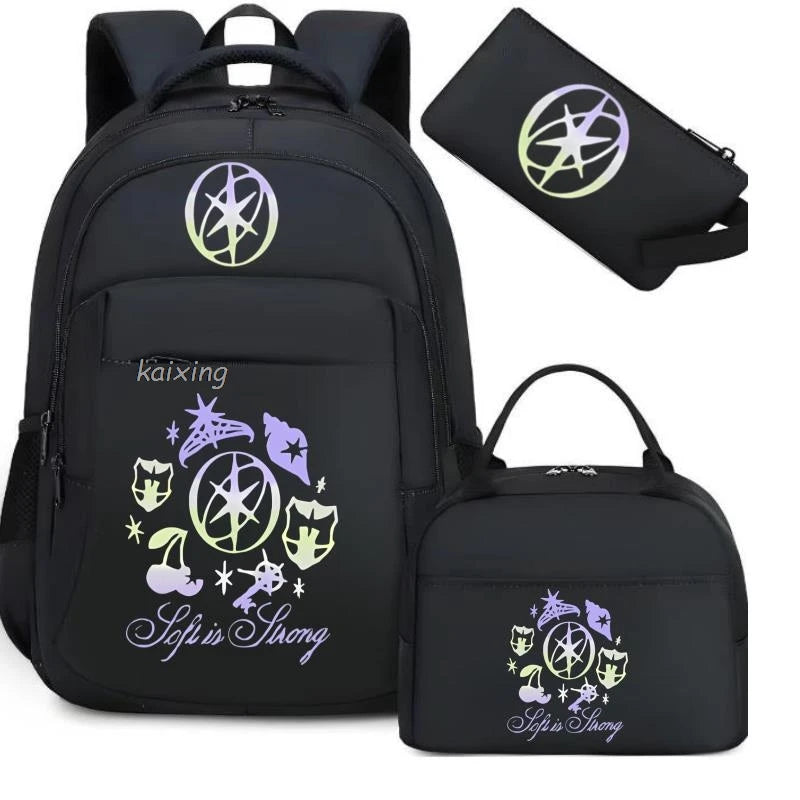 Hot Katseye Funny Print Backpacks WIth Lunch Bags Multi-pocket Camouflage Teens Travel Laptop Backpack Women School Bag Mochila