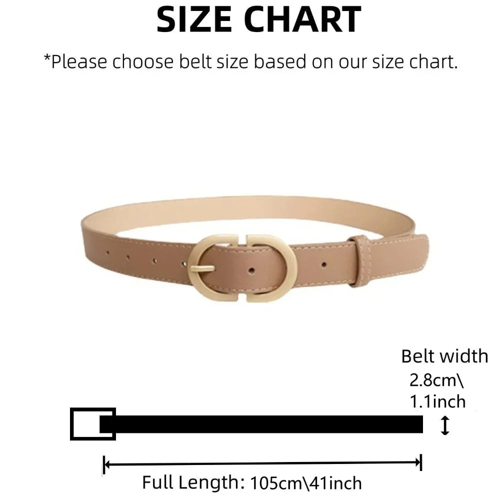 Fashion Women's PU Leather Belt Simple Stylish Alloy Pin Buckle Design Casual Decorative Waist Strap for Students & Daily Outfit