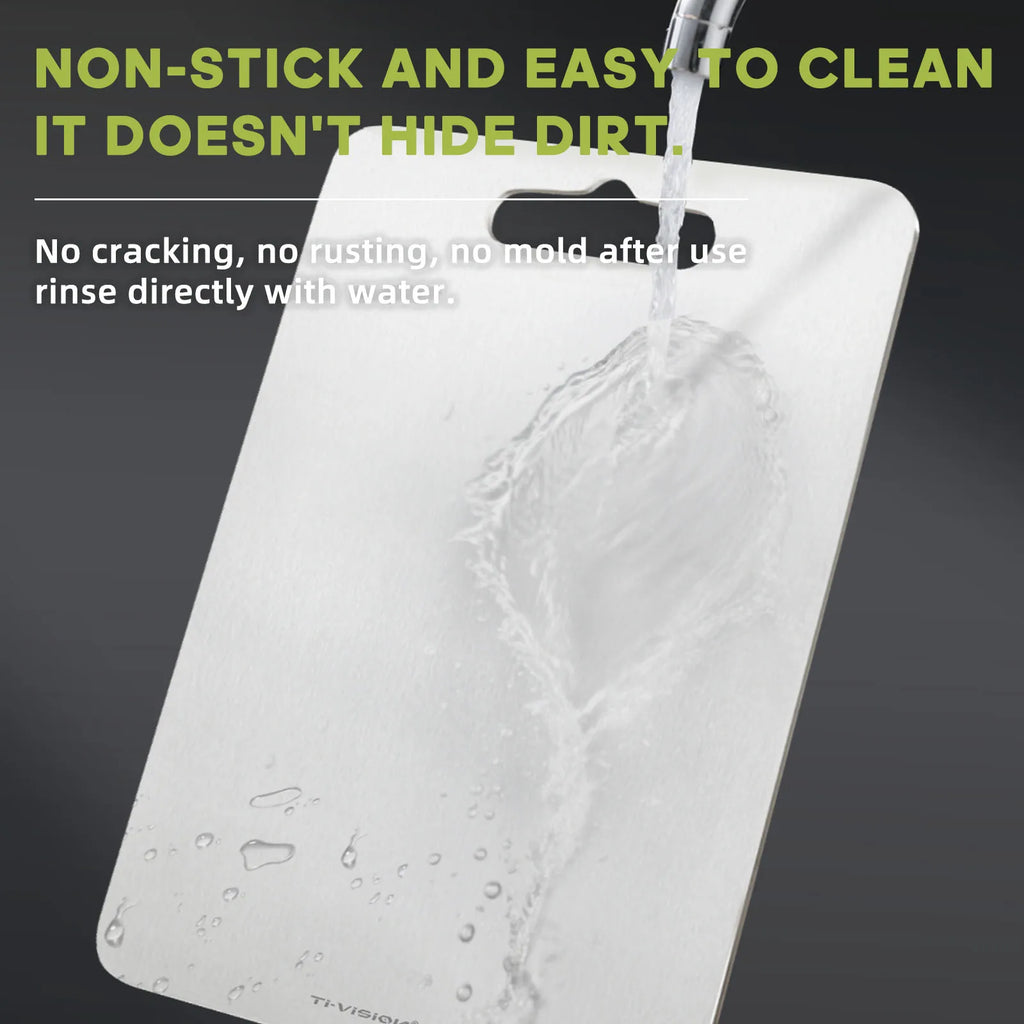 Food Grade Pure Titanium Cutting Board - Antibacterial Odorless, Knife-Safe Non-Stick for Daily Meal Prep
